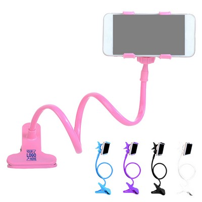 Gooseneck Phone Holder with Clip Universal Flexible Arm Stand for Bed & Desk