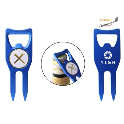 Bottle Opener Golf Divot With Ball Marker