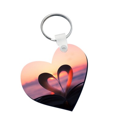 Heart-Shaped Wooden Keychain – Single-Sided Full-Color Print