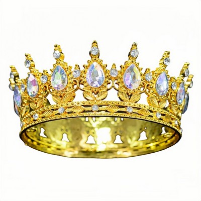 Baroque Crystal Crown Headpiece for Brides Birthdays and Cake Decor