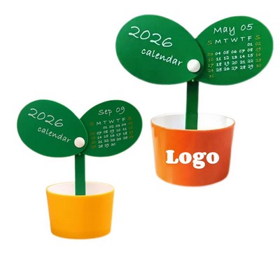 2026 Desk Calendar with Pen Holder