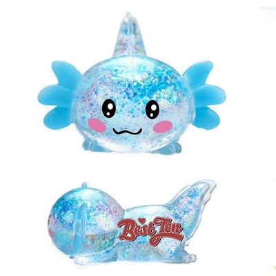 Glittery Axolotl Squishy Toy – Super Soft & Stress-Relieving!