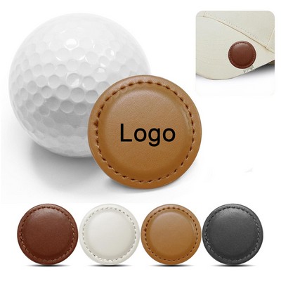 Round Magnetic Leather Golf Ball Position Markers