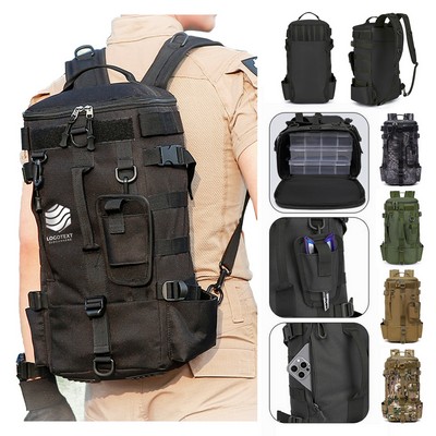 Water-Repellent Oxford Cloth Multi-Compartment Tactical Backpack