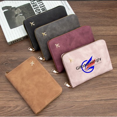 Anti-theft Brush Zipper Passport Bag