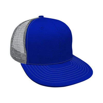 Contrast Back Meshback Snapback Flat Brim Cap
