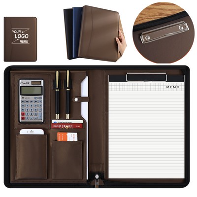 A4 Zippered Padfolio Multi-Function Combination case