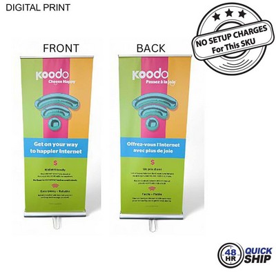 48Hr Quick Ship - Premium Retractable Pull Up Banner Double sided Graphics, (33.5"x79")