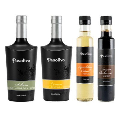 Soltera Extra Virgin Olive Oil, Lemon Olive Oil, Sparkling Citrus Vinegar & Tuscan Balsamic