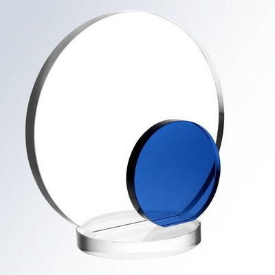 Blue Eclipse Crystal Award, 6 1/4"H