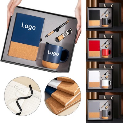 Premium Business Kit A5 Notebook Gift Set With Ceramic Mug