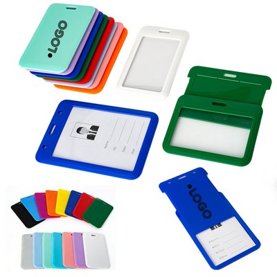 Push Close Abs Plastic Badge Card Holder