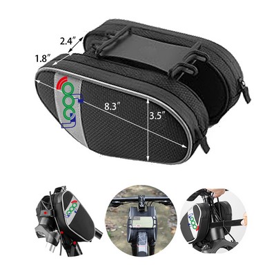 Bike Front Frame Handlebar Phone Mount Bag
