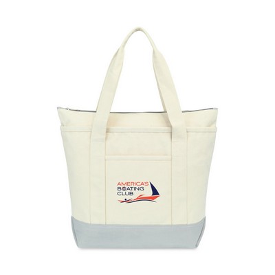 Newport Cotton Zippered Tote - Grey
