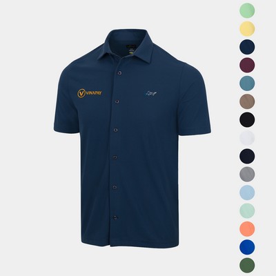 Gregnorman® Full Button Pique UPF 20+ Polo Men's Shirt
