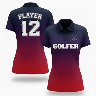 Women's Sublimated Short Sleeve Mesh Polo Shirt