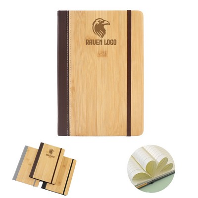 Customized PU Bamboo Texture Cover A5 Notebook Portable Planner Minimalist Journal