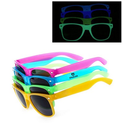 Neon Luminous Plastic Sunglasses Glow Party Shades