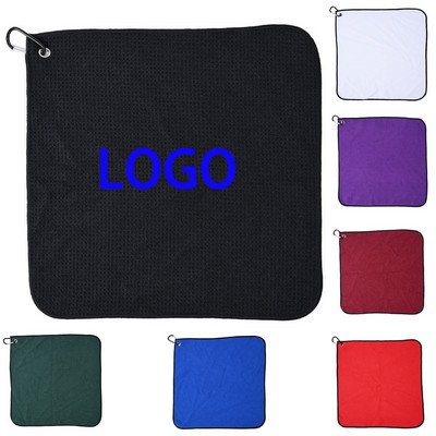 Professional 15x15" Waffle Pattern Microfiber Golf Towel