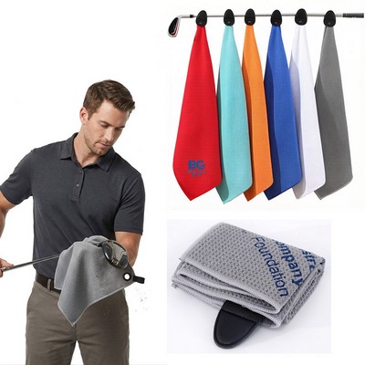 Magnetic Microfiber Golf Towel with Waffle Texture