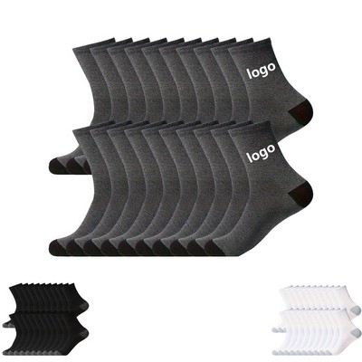 Jacquard Knit Cotton Athletic Cushioned Crew Socks