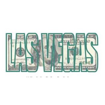 Las Vegas Block Letter $100 Bill Magnet w/ Strip Magnet (3 Square Inch)