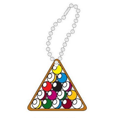 Pool Ball Rack Promotional Key Chain w/ Black Back (8 Square Inch)