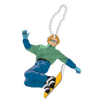 Snowboarding Promotional Key Chain w/ Black Back (12 Square Inch)