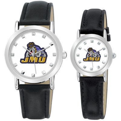 Ladies Silver White Dial Round Watch