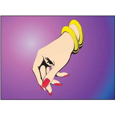 Manicured Hand Rectangle Badge w/ Bar Pin (2"x3")