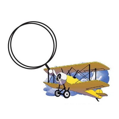 Yellow Bi-Plane Executive Keychain w/Mirrored Back (8 Square Inch)