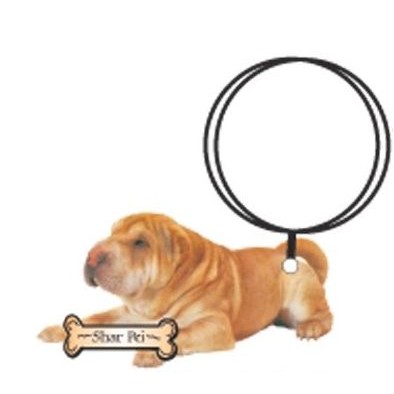 Shar Pei Dog Keychain w/Mirrored Back (4 Square Inch)