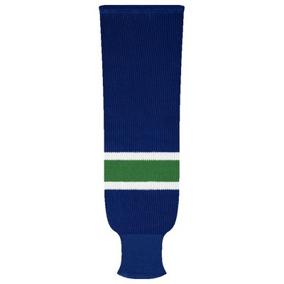 Vancouver Pro Series Blue Away Socks w/Green & White Stripes
