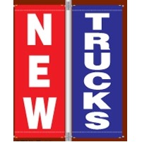 16 Oz. Vinyl Pole Banner Set - New Trucks (3'x8')