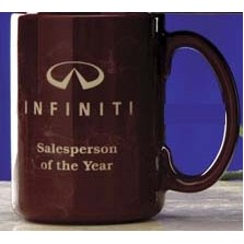 15 Oz. Brown Ceramic Silver Phoenix Mug