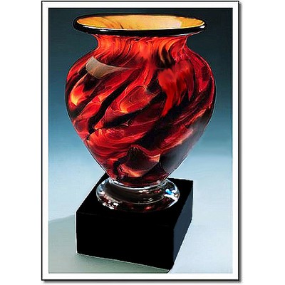 Swirling Ember Cauldron Vase w/o Marble Base (4.5"x6")