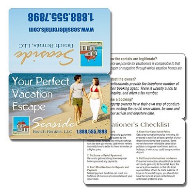 Plastic Wallet Card - 3.5x4.5 (Flat Size) UV-Coated (1S) Bi-Fold - 10 pt.