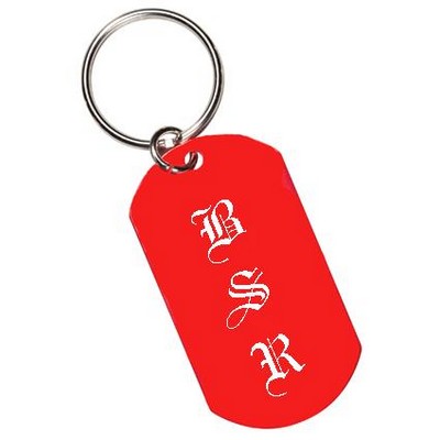 Red Dog Tag Key Ring