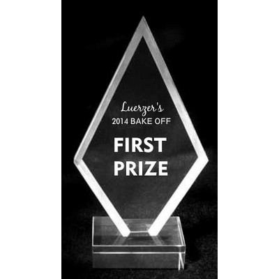 Acrylic and Crystal Engraved Award - 7" Tall Gem