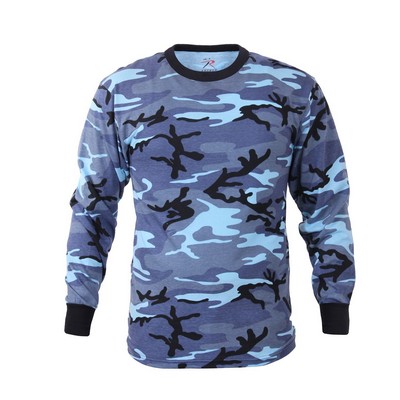 Sky Blue Camouflage Long Sleeve T-Shirt (2XL)