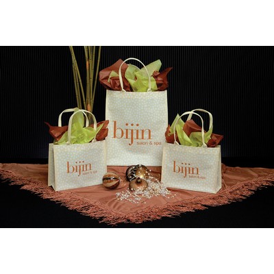Ivory Mosaic/Leopard Woven Poly Bag (12"x4.25"x14")