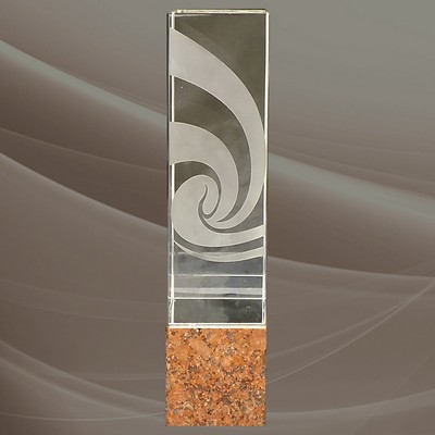 Crystal Award with Granite Base 12" - Style 2