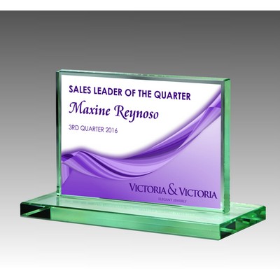 Jade Green Horizontal Rectangle Glass Award (6"x4")