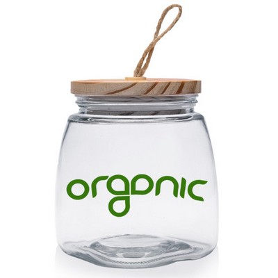64 Oz. Glass Candy Jars with Suction Wooden Lid