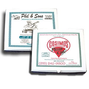 Custom Printed Claycoat White Pizza Box (7"x7"x2")