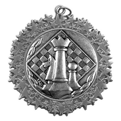Stock Star Border 2 3/4" Medal- Chess