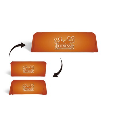 8' to 6' Convertible Stain-Resistant Table Cover - 7 Oz. Polyester w Dye Sublimation Print