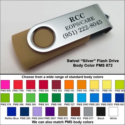 Swivel Flash Drive - 512 MB Memory - Body PMS 872