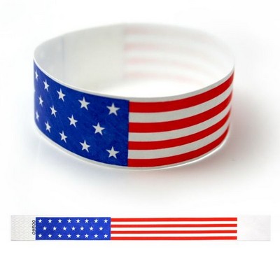 American Flag Tyvek Wristband