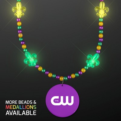 Light Up Fleur de Lis Jewelry With Purple Medallion - PRINTED